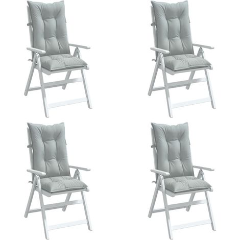 Cojines para silla respaldo alto 4 uds tela gris claro melange