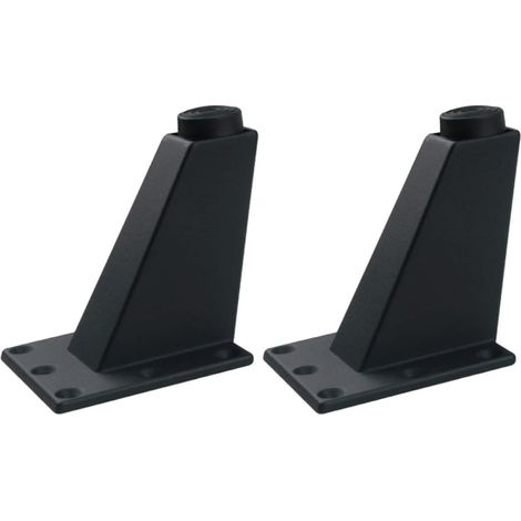 Pieds de Meuble Réglables en Alliage D'aluminium Antidérapants, Finition Noire Mate, Hauteur 92 Mm, Lot de 2 Pièces, pour Supports TV, Armoires et Tables Basses, Usage Domestique (1/5)