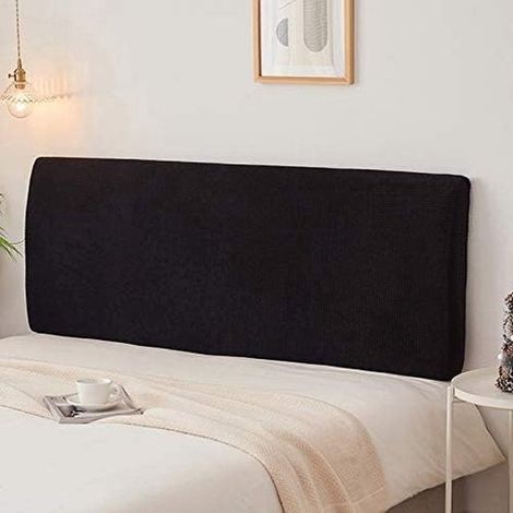 Funda protectora para cabecero, funda integral para cabecero, funda elástica para cabecero, para cabecero forrado, color negro, 170-190 cm. (1/5)