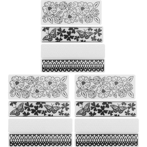 9Pcs Flower Plastic Embossing Folder Rectangle for DIY Card Maker Hand‑Made Accessories (1/5)