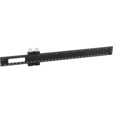 Règle de menuiserie ajustable 30 cm avec butée coulissante et double graduation métrique/impériale en alliage d'aluminium (1/5)