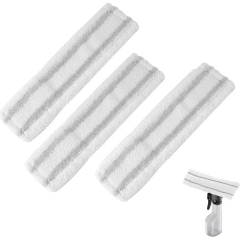 Lot de 3 Housse de Rechange en Microfibre Compatible Pour Karcher WV1 WV2 Plus,Microfibre Pièces de Rechange Housse de Balai en,Pièces de Rechange Pour Nettoyeur de Vitres