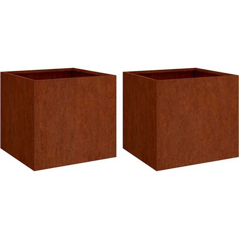 Jardineras 2 unidades acero corten 49x47x46 cm vidaXL
