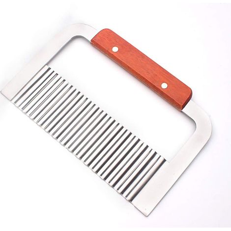 1 couteau multifonctionnel ondulé en acier inoxydable Creative Home pour couper les pommes de terre et autres frites - Accessoires de cuisine