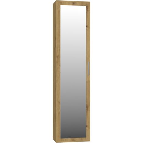 ATARA Hall Storage cabinet with large mirror 180x50x35 cm Two shelves + clothes hanger inside Hall furniture