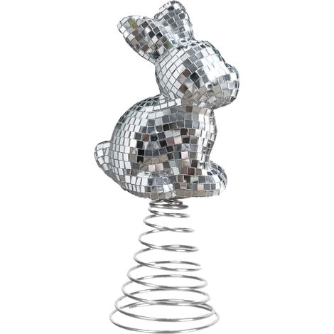 Statuettes de Lapin Figurine Sculpture Mignonne et Brillante avec Finition Ornament Disco Mignon En Forme De Lapin pour la Décoration de la Maison, Salon, Bureau, Table, Mariage, Fête et (1/5)
