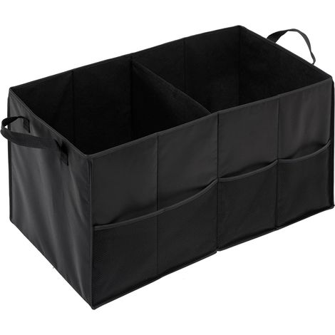 Coffre de rangement souple, organiseur de coffre pliable noir (1/5)