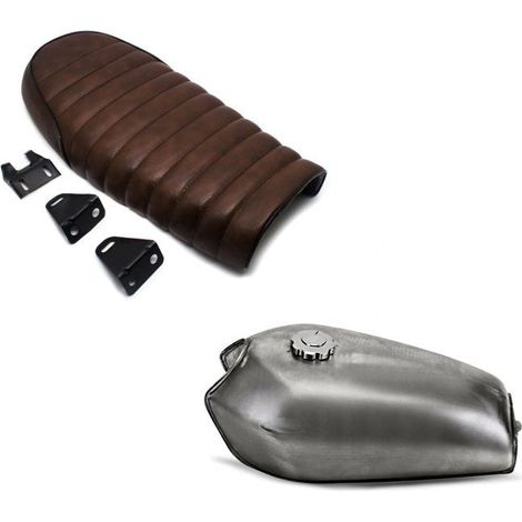 Reservoir Cafe Racer VT1 pour Vintage Scrambler Retro Moto Conversion + Selle pour transformation moto en Café-Racer ou Scrambler