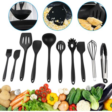 SWANEW Set di pentole in silicone, Per cucinare in cucina, 12 pezzi, Resistente al calore, Antiaderente (1/5)