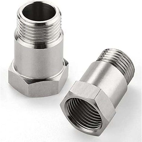 Lot de 2 adaptateurs de sonde lambda M18x1,5 en acier inoxydable, entretoise d'extension filetée pour modification d'échappement automobile, 35 mm (1/3)