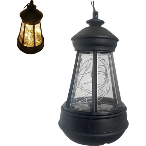 Lanterne Solaire de Terrasse Étanche Résistante aux Intempéries Petites Lanterne de Camping Suspendable pour Cour, , Patio, Balcon, Chemin, Jardin, Parc, Villa, Aménagement P