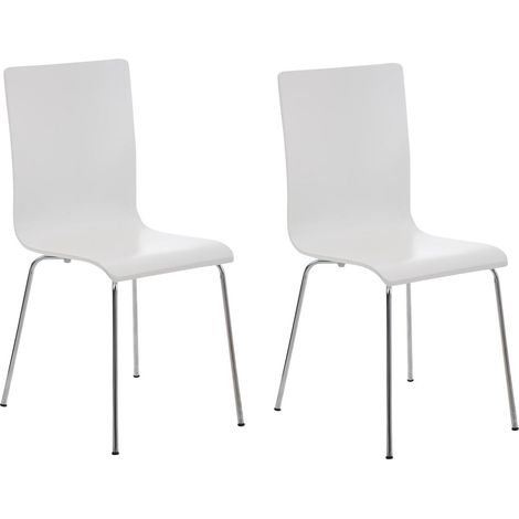 Juego de 2 sillas de cocina blancas de madera y metal CDS10062 (1/4)