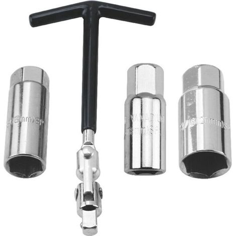 Universeller Zündkerzenschlüssel 16/18/21 mm mit T-Griff – für Auto, Motorrad und Boot – gehärteter Stahl, 3-teilig