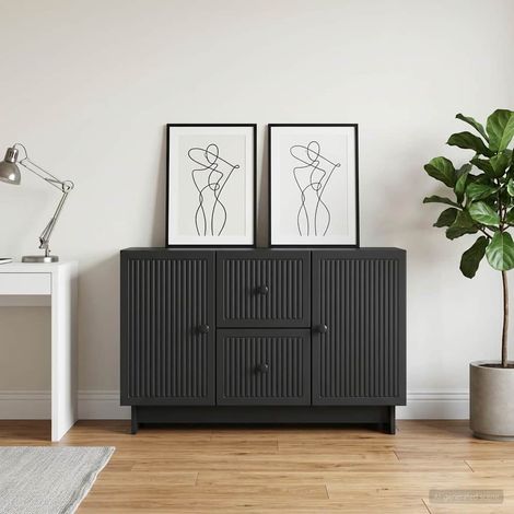 vidaXL Sideboard with Drawer Black 89 x 34.5 x 60 cm Engineered Wood (1/5)