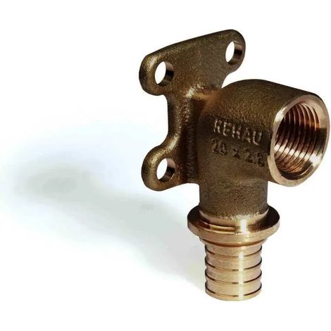 REHAU Codo de pared RAUTITAN RX+ 20 - Rp 1/2 con roseta cuadrada, 14563691001