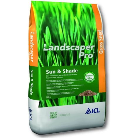 ICL - Landscaper Pro Sun &amp Shade 5 kg : gazon pour soleil et ombre, semences de gazon, mélange pour gazon