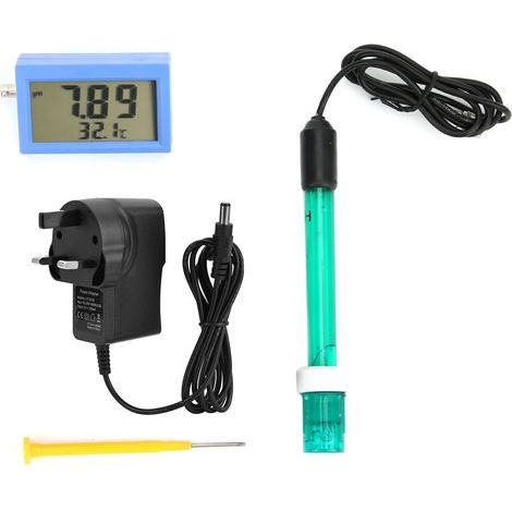 Mini-Wasserqualitätstester für pH-Wert und Temperatur in Schwimmbädern und Aquakulturen (UK-Stecker 220 V) (1/5)