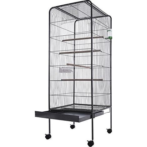 Voliera per Uccelli Pappagalli Canarini Parrocchetti 150cm Gabbia Grande Metallo (1/5)