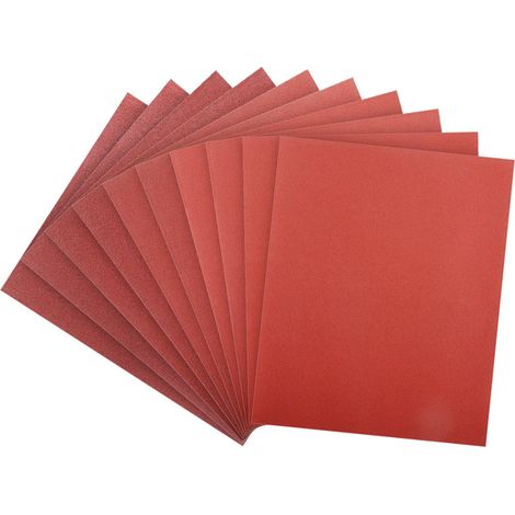 Papier de Verre, Papier Abrasif 80/100/120/180/320 Grains Utilisé pour polir le métal le bois les voiture, 10 Pièces Papier à Poncer 9x11 pouces (23x28cm) (1/5)
