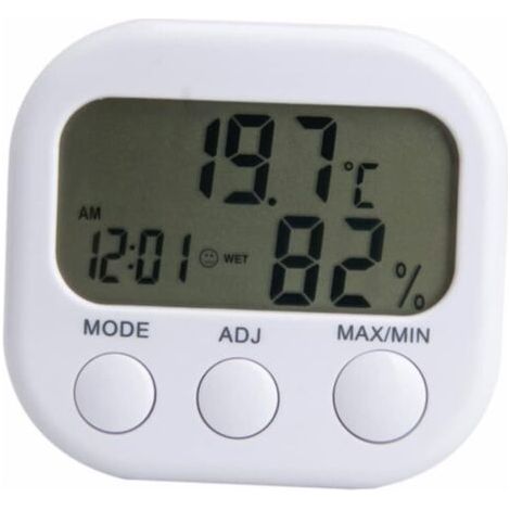 PA Digitales Thermometer mit Luftfeuchtigkeitsüberwachung, Küchenthermometer und Hygrometer, digitales Innenthermometer (7,6 x 8,1 x 1,8 cm) (1/4)