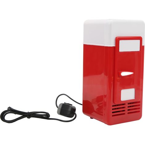 Mini réfrigérateur USB rouge, chauffage réfrigération congélation, glacière pour voiture voyage, refroidisseur de boissons. (1/5)