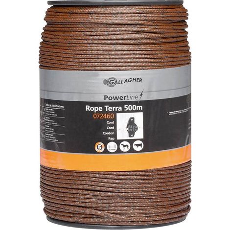 Corda Powerline Gallagher 5 fili x 500 m ideale per cavalli e bovini: Corda 500m bianco (1/2)