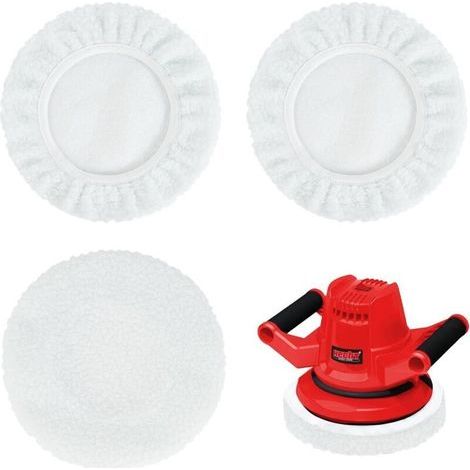 Set mit 3 Polierscheiben aus Lammwolle (Ø 225 mm, Zubehör für Exzenterschleifer) (1/4)