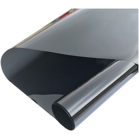 Film Miroir Fenêtre sans Tain Anti Chaleur Anti-Regard Contrôle de la Température Protection de la Vie Privée Film Adhésif Réfléchissant pour Fenêtre Maison Bureau Magasin (30x400cm, Noir-Argent) (1/5)