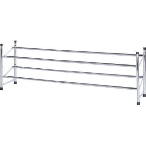 Ausziehbarer Teleskop-Schuhständer 64–119 cm – Platz für 10 Paar Schuhe – Verchromter Stahl – Stapelbar – Maße: 64–119 x 35 x 23 cm (1/5)