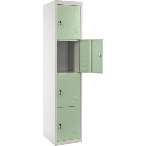 [NEUWERTIG] Schließfach Preston T163, Schließfachschrank Wertfachschrank Spind, Metall 180x38x45cm, grün (1/5)
