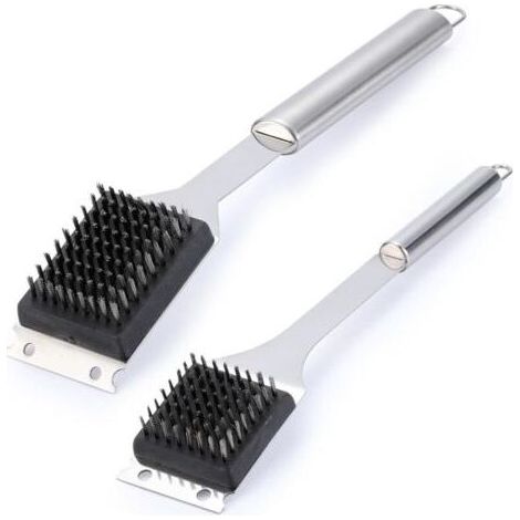 Lot de 2 brosses et grattoirs pour barbecue, 41,9 x 35,6 cm, en fil métallique, pour barbecue extérieur, brosse de nettoyage en acier inoxydable 304, accessoires pour barbecue (1/4)