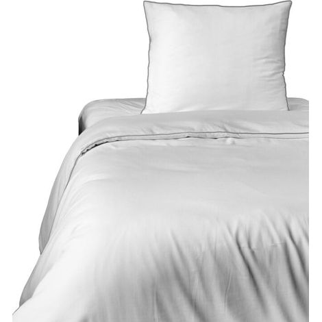 Bettwäsche-Set aus reiner Baumwolle 140x200 Weiß Premium (1/5)