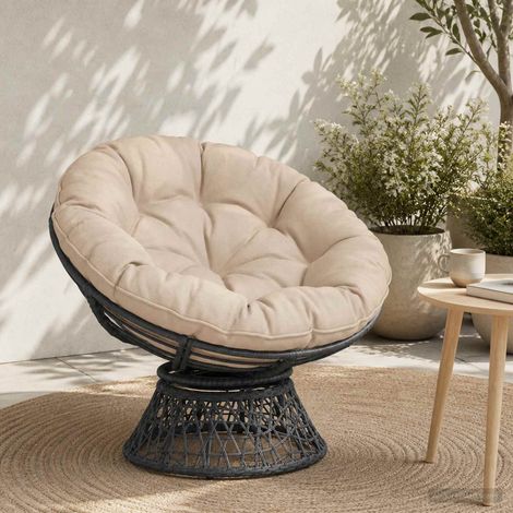 vidaXL Cojín para Silla Colgante VIANEN 100% Poliéster Crema (1/5)