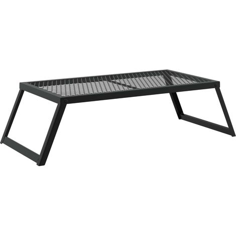 Foldable Camping Grill Folding Black 58 x 31 x 2 cm Alloy Steel vidaXL