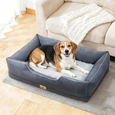 Cuccia per Cane Taglia Grande Letto per Cani Ortopedico Sfoderabile, Grigio 94,5x67x19,5 cm