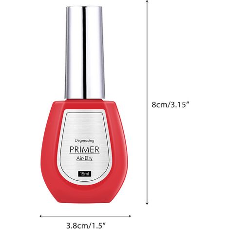Primaire sans acide pour ongles 15ml, liquide déshydratant à séchage à l'air, apprêt nail art équilibrant, base adhérente pour manucure, sans ponçage. (1/5)