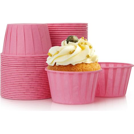 50 PièCes Moule à Cupcakes en Papier Caissettes à Muffins en Papier Caissettes à Cupcakes pour Anniversaires,Fêtes,Baby Shower(Rose),Rose,Rose