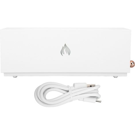 Diffuseur de Flamme 3D avec Arrêt Automatique - Humidificateur d'Air Silencieux 320ml Multicolore pour Bureau et Chambre - Blanc (1/5)