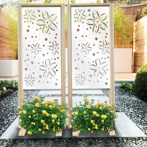 FLOWERS - Separè- Paravento modulabile - 70x190cm - in Legno e PVC - Colore: bianco (1/4)