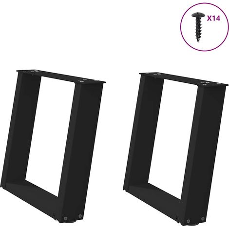 Couchtischbeine U-Form 2 Stk. Schwarz 50x(42-43) cm Stahl