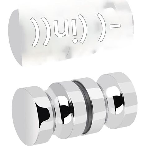 Poignée de porte de douche - Ronde - Acier inoxydable - 2 pièces - Pour salle de bain, cuisine, bureau (1/5)