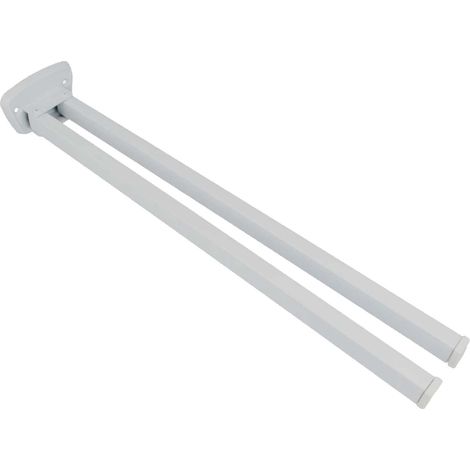 tecuro Handtuchhalter 2-teilig - Messing weiß (RAL 9010) - 380 mm - schwenkbar (1/2)