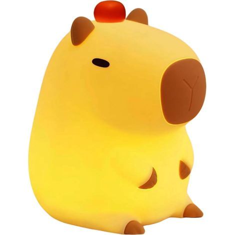 Capybara night light, original and cute LED lamp in the shape of a soft animal, dimmable night light for children's bedroom, rechargeable touch-sensitive bedside lamp, birth gift for baby (1/5)