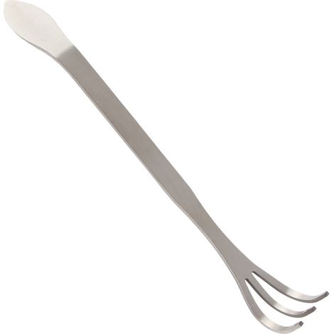 Râteau à pot de 24 cm en acier inoxydable 3 dents pour plantes, cultivateur de jardin outil de bêchage (1/5)