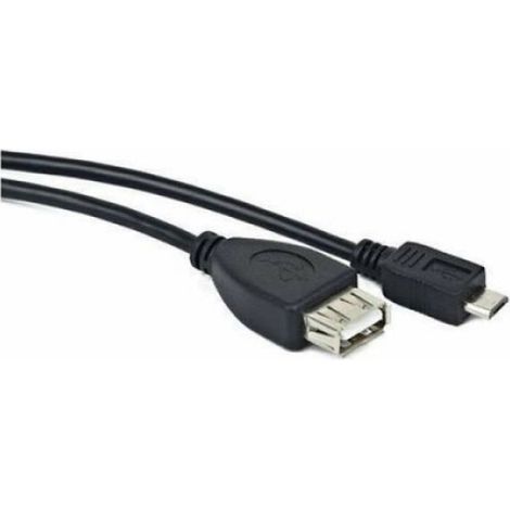 LANBERG Câble USB Micro M à USB-A F 2.0 OTG Noir 15cm OEM - CA19423390