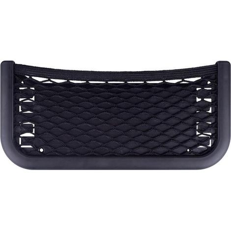 Filet de Rangement Autocollant, Filet Rangement Voiture Pochette Stockage, Multifonctionnel Auto-adhésif en Filet pour permis de Conduire, véhicules, Maison, avec vis et élastique(Noir) (1/5)