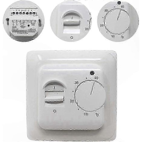 Thermostat mécanique pour chauffage au sol avec sonde de 3 m, 220 V 16 A, commande manuelle de la température (1/3)