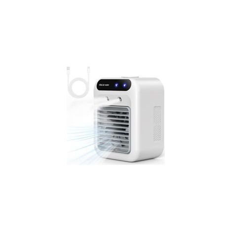 Climatiseur Portable, Climatiseur Mobile Silencieux, Refroidisseur d'air de 500 ml, Rafraichisseur d'air, 2 Vitesses, 2 Modes de Brumisation, Mini Climatiseur Adapté à la Coucher, Bureau (1/4)