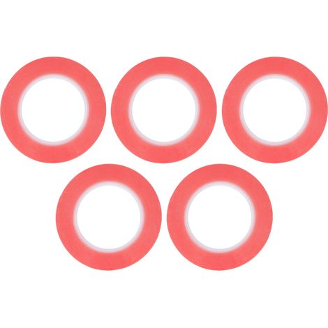 5 pièces ruban adhésif Double face robuste amovible Super adhésif PET pour artisanat emballage cadeau rouge 4mm