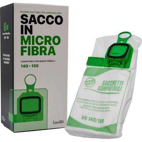 Ricambio Folletto Sacco In Microfibra K140/150 Pz.6